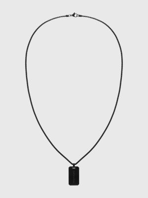 slaap Direct Pasen Iconic Stripe ketting van zwart staal | ZWART | Tommy Hilfiger