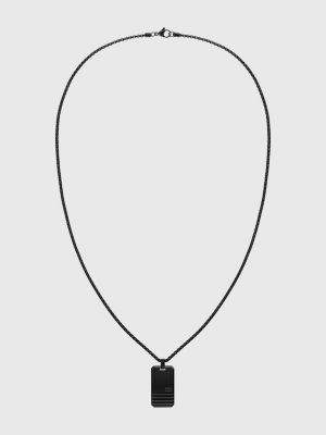 Iconic Stripe Black Steel Necklace BLACK Tommy Hilfiger