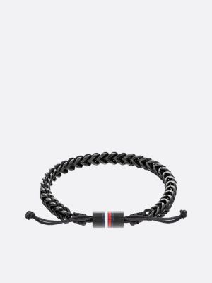 Tommy Hilfiger Braided Leather Bracelet Black