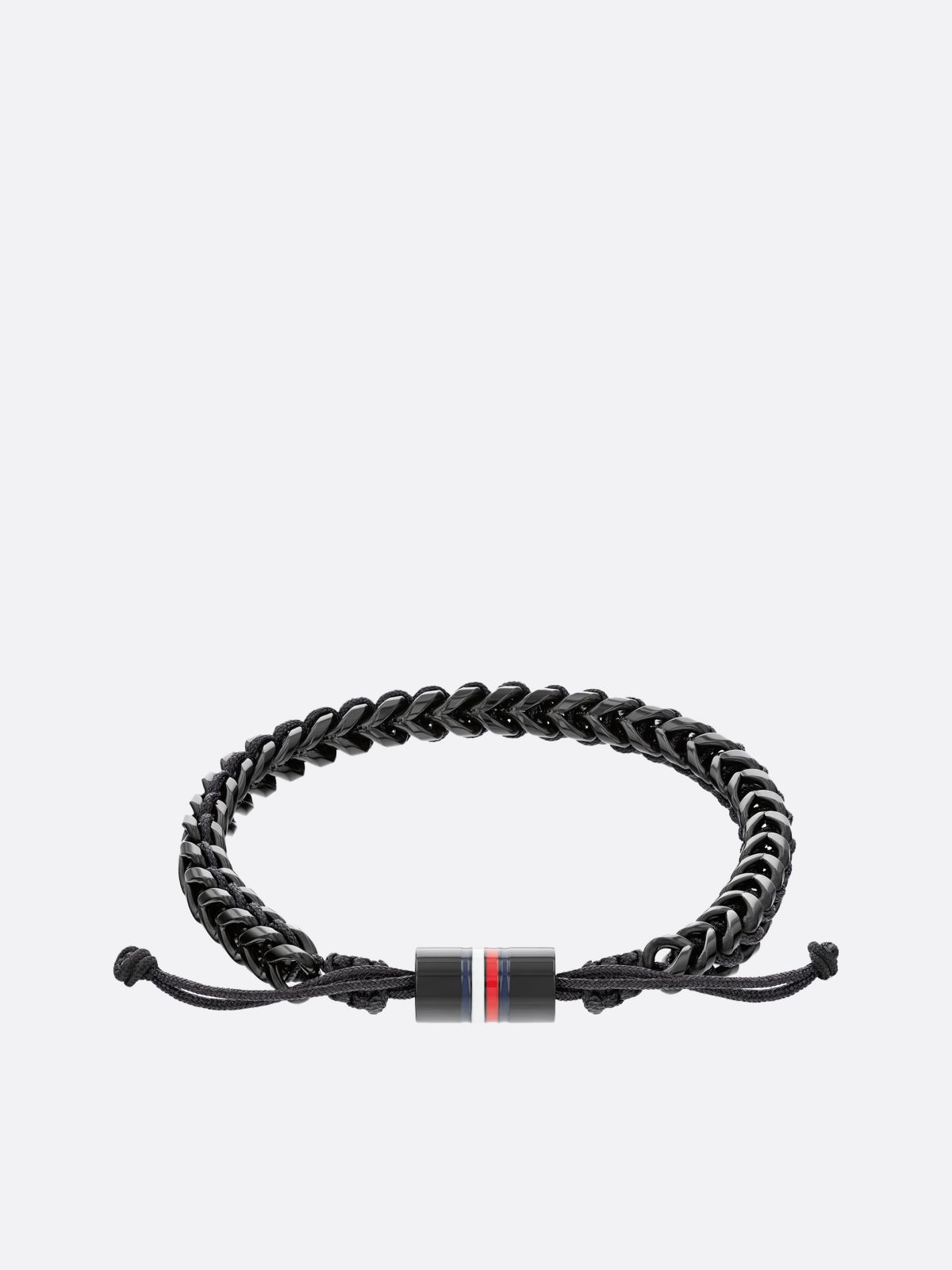 Black Braided Ionic-Plated Steel Bracelet — Black