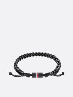Black Braided Ionic-Plated Steel Bracelet — Black 1