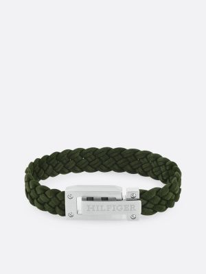 Geflochtenes grünes Armband aus Wildleder | Grün | Tommy Hilfiger