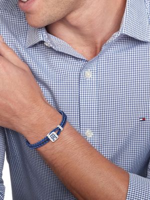 Hilfiger kobaltblaues Blau | Lederarmband TH Monogram | Tommy