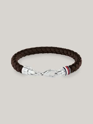 Tommy hilfiger black leather hot sale bracelet