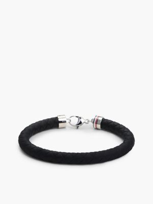 black stainless steel and black silicone bracelet for men tommy hilfiger