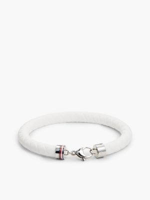 white stainless steel and white silicone bracelet for men tommy hilfiger