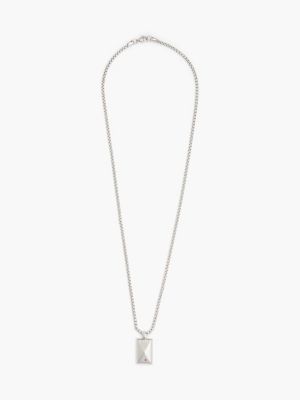 silver stainless steel pendant necklace für herren - tommy hilfiger