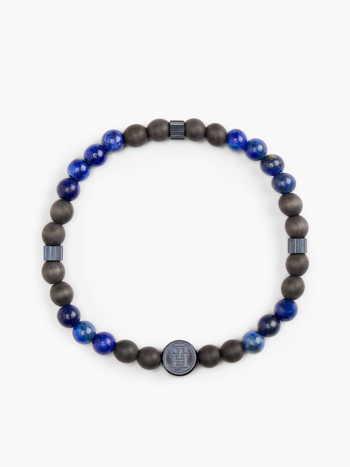 TH Monogram Lapis Bead Bracelet — Blue