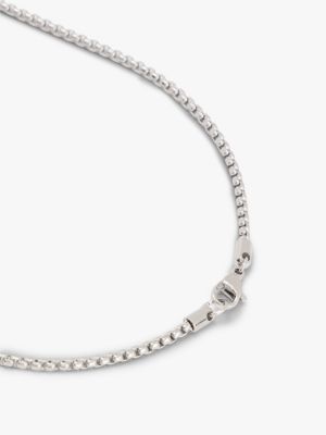 silver stainless steel dog tag chain necklace for men tommy hilfiger