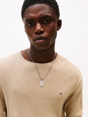 silver stainless steel dog tag chain necklace for men tommy hilfiger