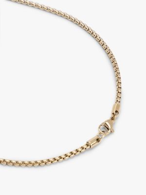 gold gold-plated dog tag chain necklace for men tommy hilfiger