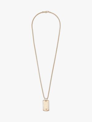 gold gold-plated dog tag chain necklace for men tommy hilfiger