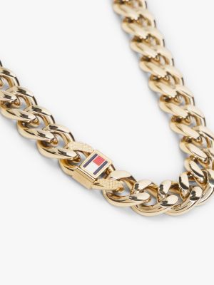 gold gold-plated chain-link necklace for men tommy hilfiger