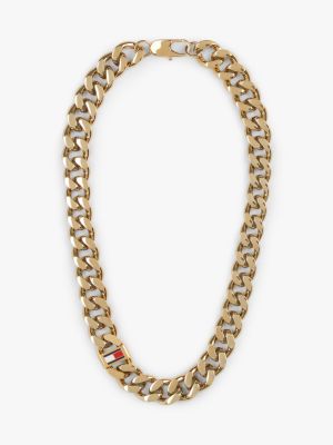 gold gold-plated chain-link necklace for men tommy hilfiger