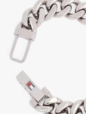 silver stainless steel chain-link bracelet for men tommy hilfiger