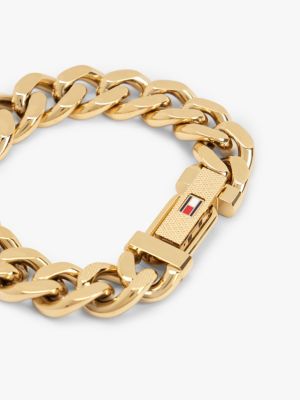 gold gold-plated chain-link bracelet for men tommy hilfiger