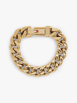 gold gold-plated chain-link bracelet for men tommy hilfiger