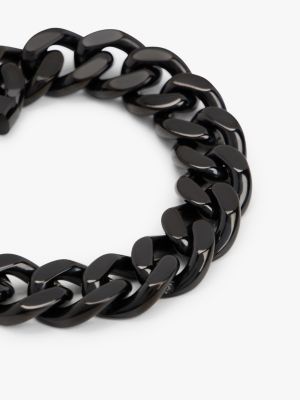 black black ionic-plated stainless steel chain-link bracelet for men tommy hilfiger