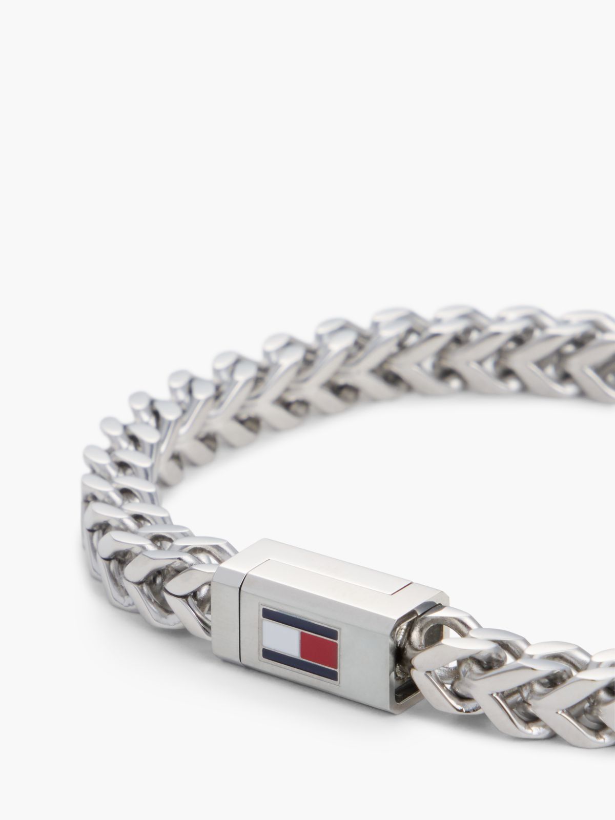 Stainless Steel Braided Chain Bracelet — Silver