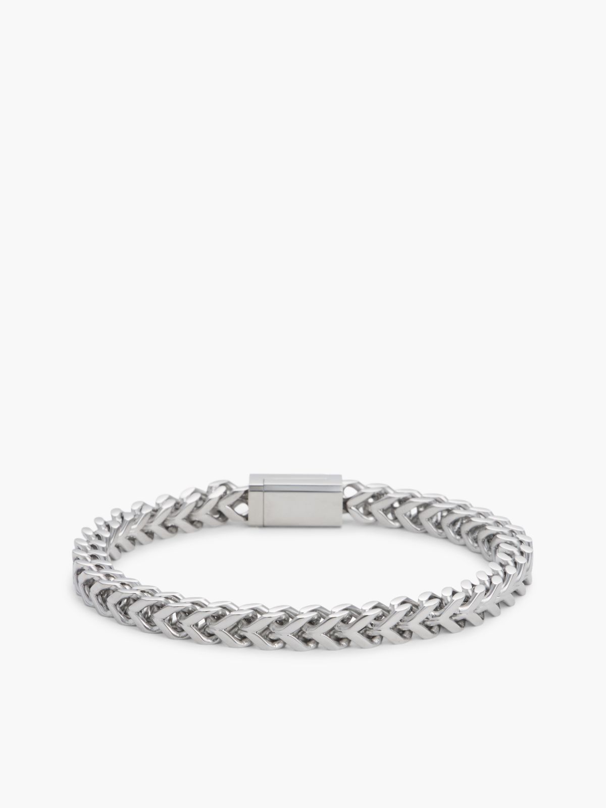Stainless Steel Braided Chain Bracelet — Silver