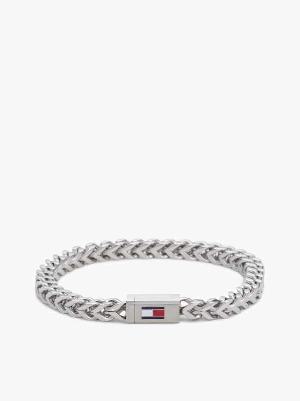 Stainless Steel Braided Chain Bracelet — Silver