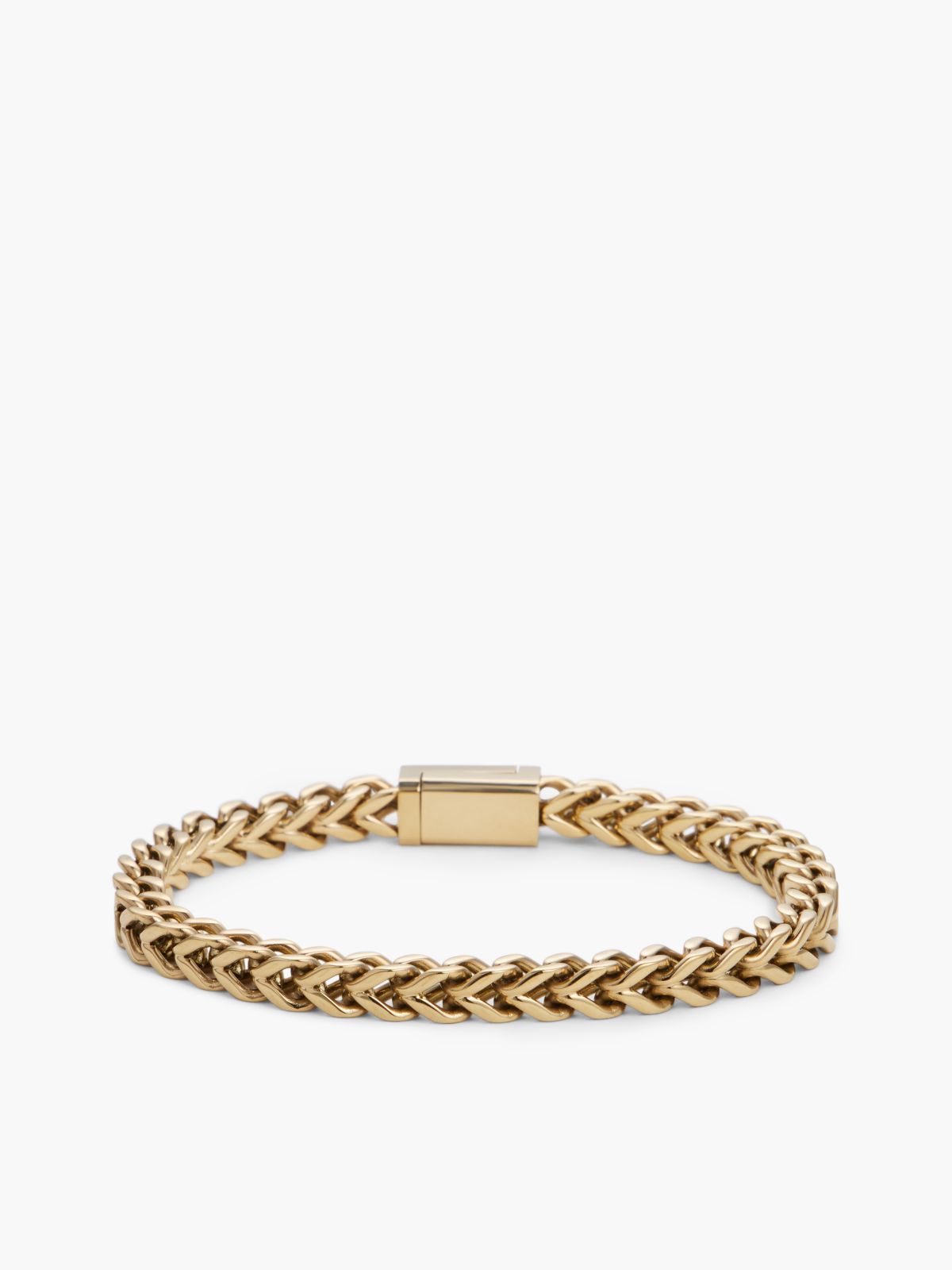 Gold-Plated Braided Chain Bracelet — Gold