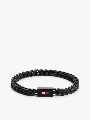 Black-Tone Stainless Steel Braided Chain Bracelet