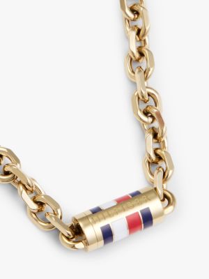 gold gold-plated stainless steel chain-link necklace for men tommy jeans