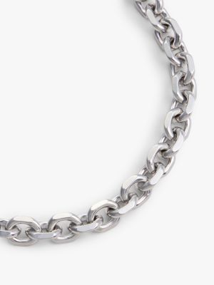 silver stainless steel chain-link bracelet for men tommy jeans