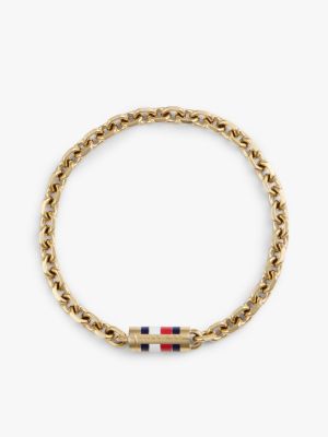 gold gold-plated stainless steel chain-link bracelet for men tommy jeans