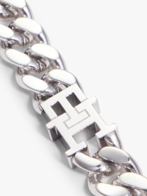 silver stainless steel chain-link necklace for men tommy jeans