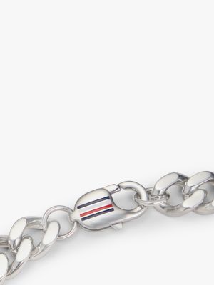 silver stainless steel chain-link necklace for men tommy jeans