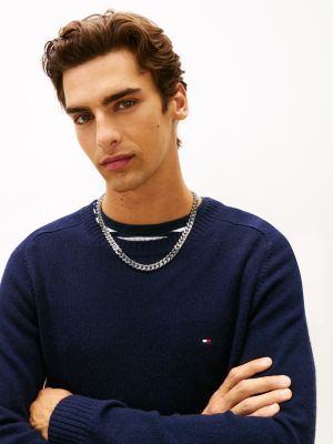 silver stainless steel chain-link necklace for men tommy jeans