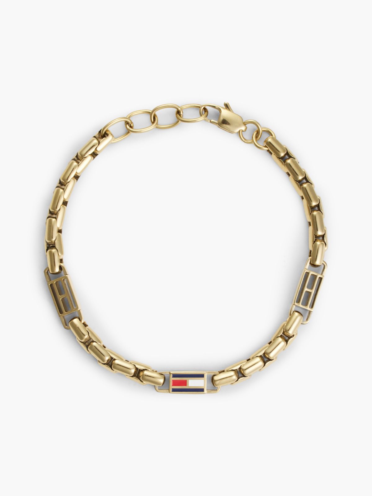 3D Flag Gold-Plated Chain-Link Bracelet — Gold