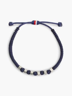 bracelet bleu à nœud coulissant ajustable multi pour hommes tommy hilfiger