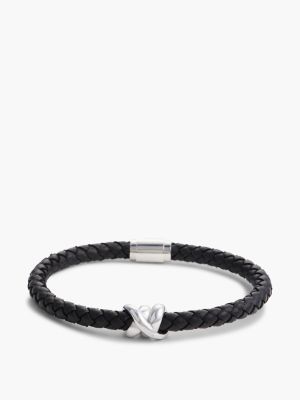 multi nautical knot black braided leather bracelet for men tommy hilfiger