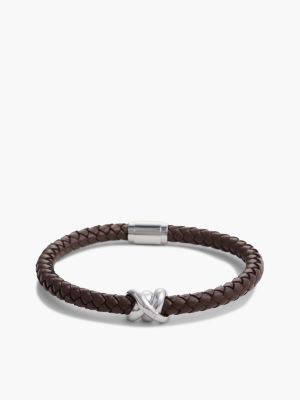 multi nautical knot brown braided leather bracelet for men tommy hilfiger