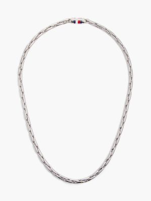 silver stainless steel box chain necklace for men tommy hilfiger