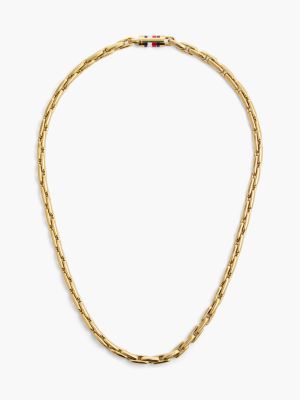 gold naszyjnik z łańcuszka kostkowego z pozłacanej stali nierdzewnej dla mężczyźni - tommy hilfiger