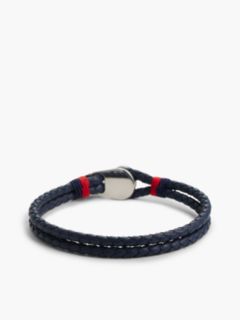 Gold-Plated Nautical Charm Blue Leather Bracelet — Multi 3