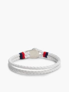 Gold-Plated Nautical Charm White Leather Bracelet — Multi 3
