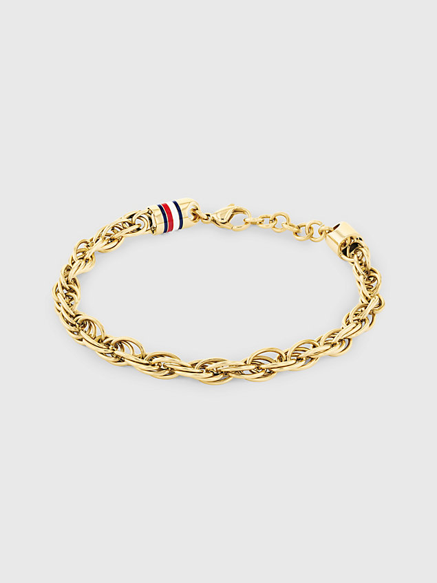 bracelet plaqué or effet corde gold pour unisex tommy hilfiger