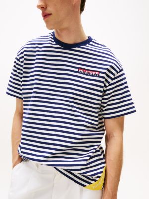 multi hilfiger sailing breton stripe relaxed t-shirt for adults gender inclusive tommy hilfiger