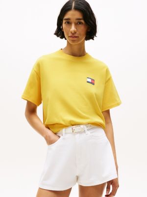 yellow hilfiger sailing relaxed back logo t-shirt for adults gender inclusive tommy hilfiger