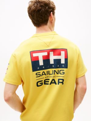 yellow hilfiger sailing relaxed back logo t-shirt for adults gender inclusive tommy hilfiger