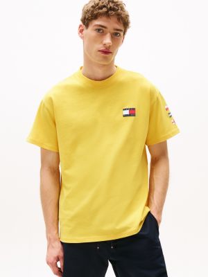 yellow hilfiger sailing relaxed back logo t-shirt for adults gender inclusive tommy hilfiger