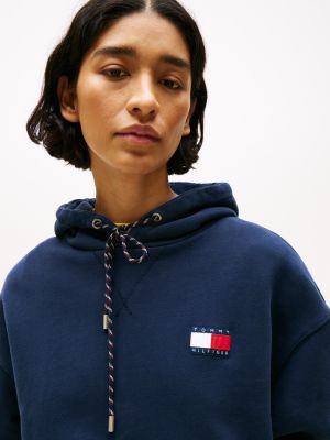 blue hilfiger sailing relaxed back logo hoody for adults gender inclusive tommy hilfiger