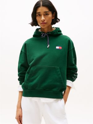 green hilfiger sailing relaxed back logo hoody for adults gender inclusive tommy hilfiger