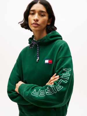 green hilfiger sailing relaxed back logo hoody for adults gender inclusive tommy hilfiger