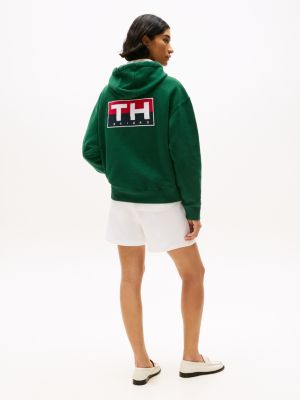 green hilfiger sailing relaxed back logo hoody for adults gender inclusive tommy hilfiger